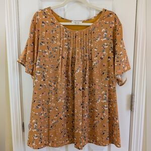 Skies Are Blue Multicolor Pleated Blouse